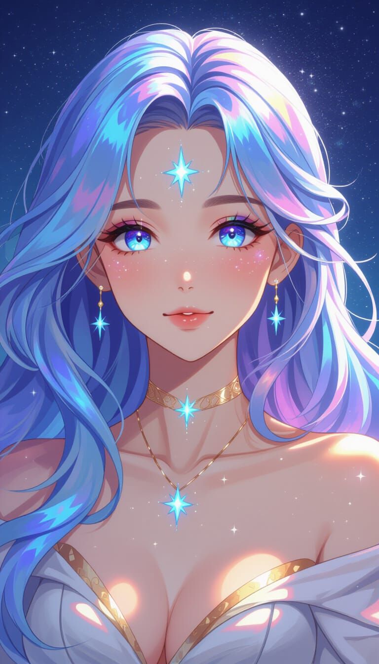 Fantasy Star Dragon Girl in Anime Style