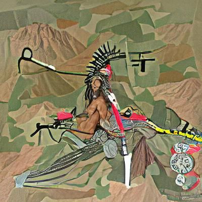 Male Apache Warrior in Traditional Regalia