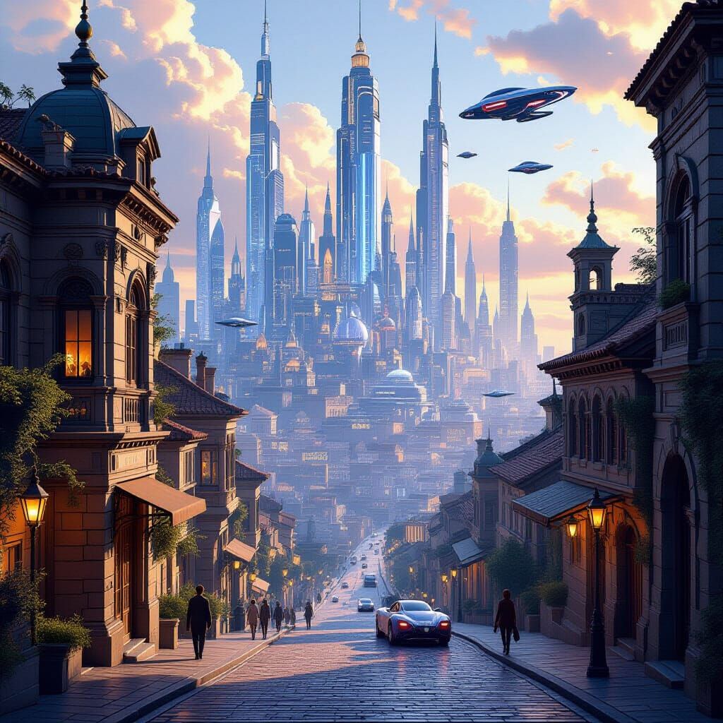 Cityscape: Past Meets Future in Detailed Concept Art