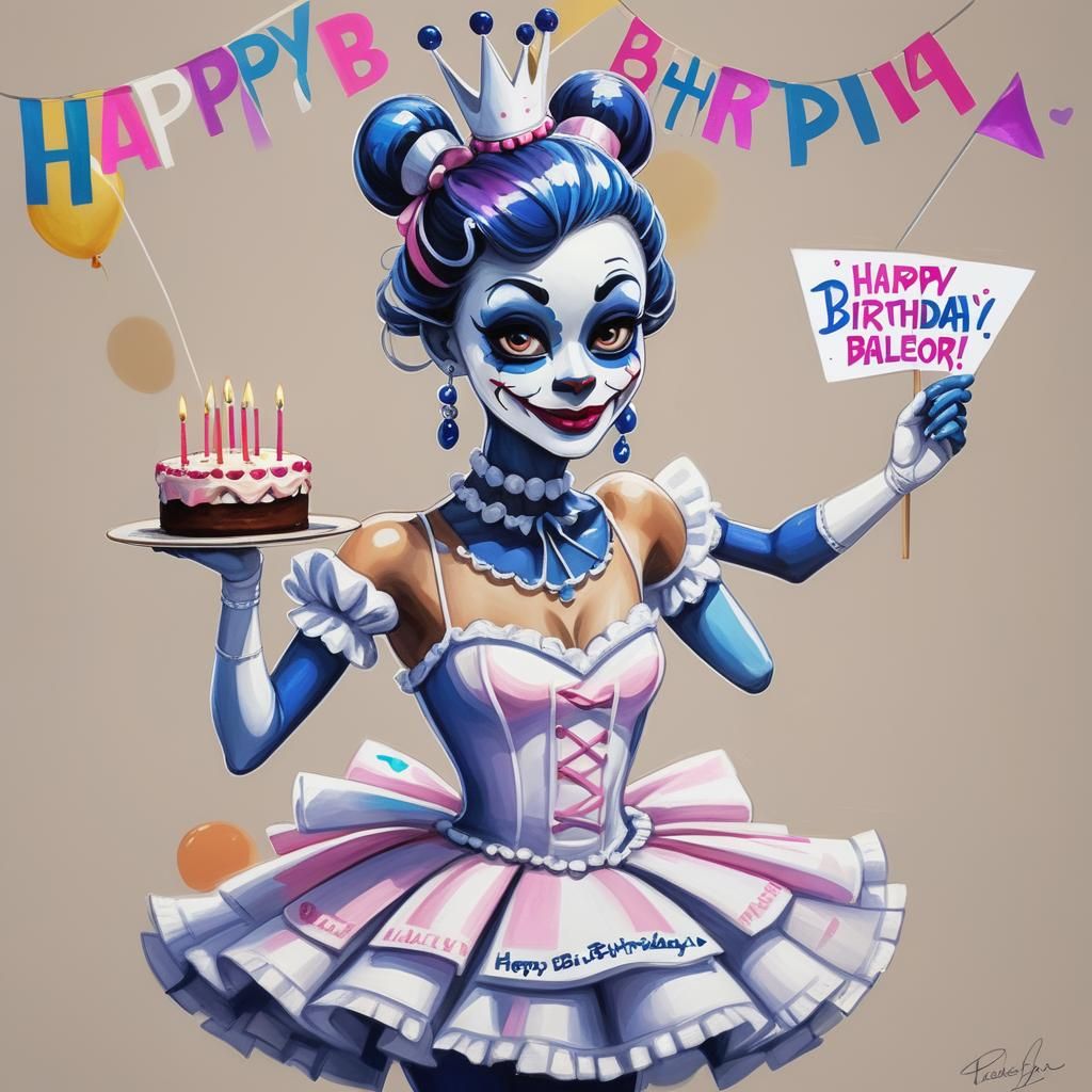 Ballora in Elegant Ballet Pose, Celebrating Birthday with Vi...