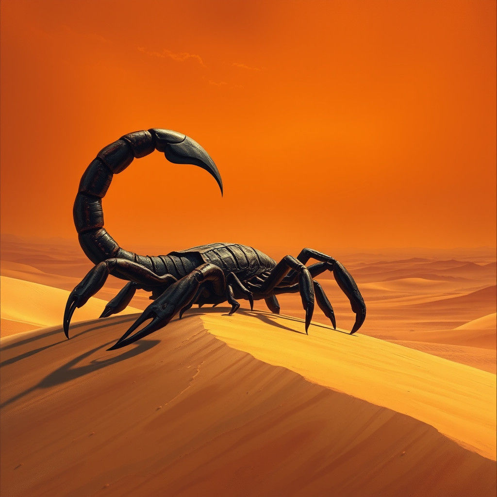 Dark Desert King, a Menacing Scorpion