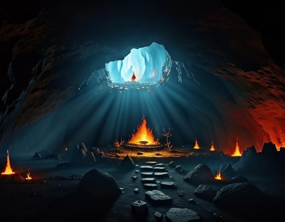 Ancient Cave with Mysterious Ancient Carvings