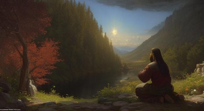 Jesus in Prayerful Shadows of the Garden of Gethsemane in Ep...