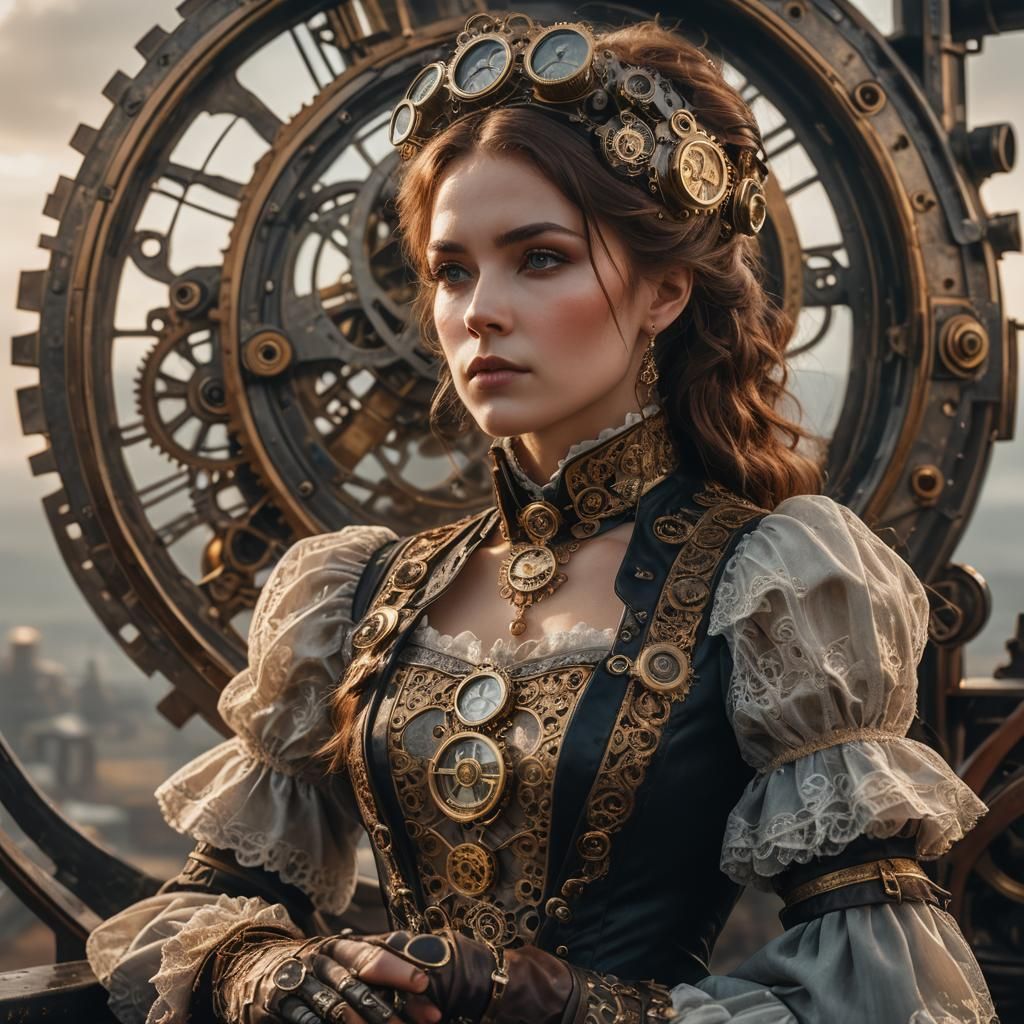 Steampunk Daydreamer Envisions the Future in Warm Golden Lig...