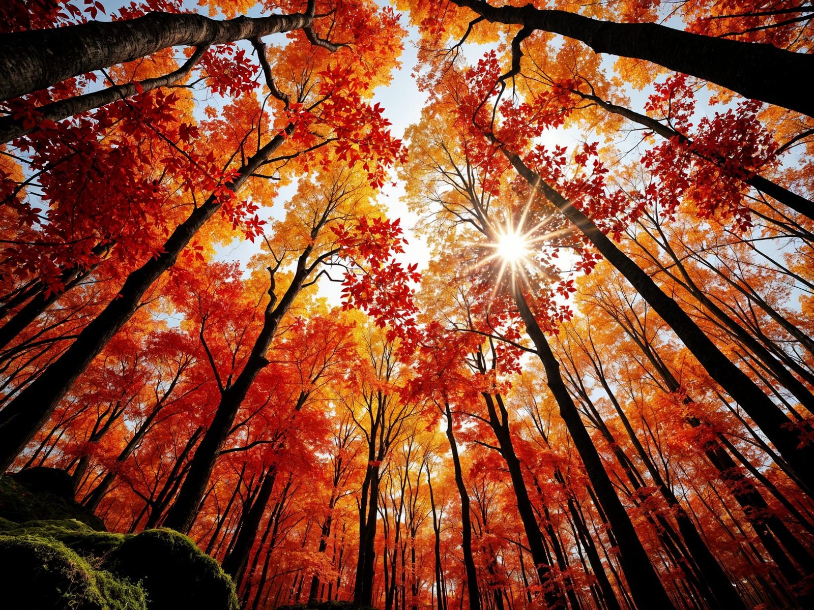 Vibrant Autumn Forest Canopy in Peak Fall Color