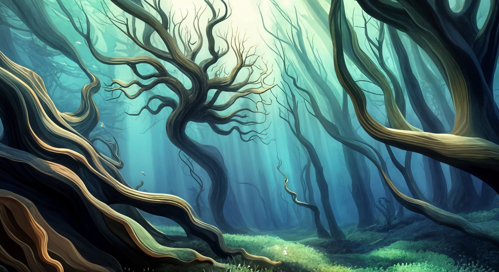 Ethereal Aquatic Tree Thrives Underwater in Dystopian Future