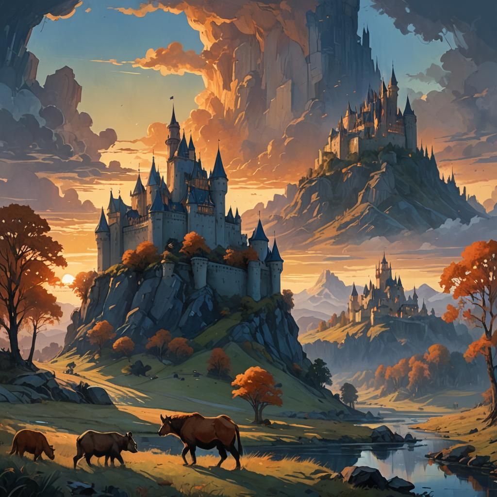 Majestic Castle Scene in Awe-Inspiring HDR