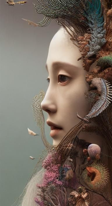 Ethereal Wood Sculpture in a Glass Forest 美