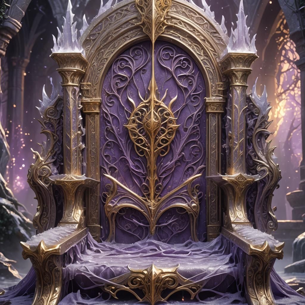 Elven Sword Throne in Grandiose Fantasy Style