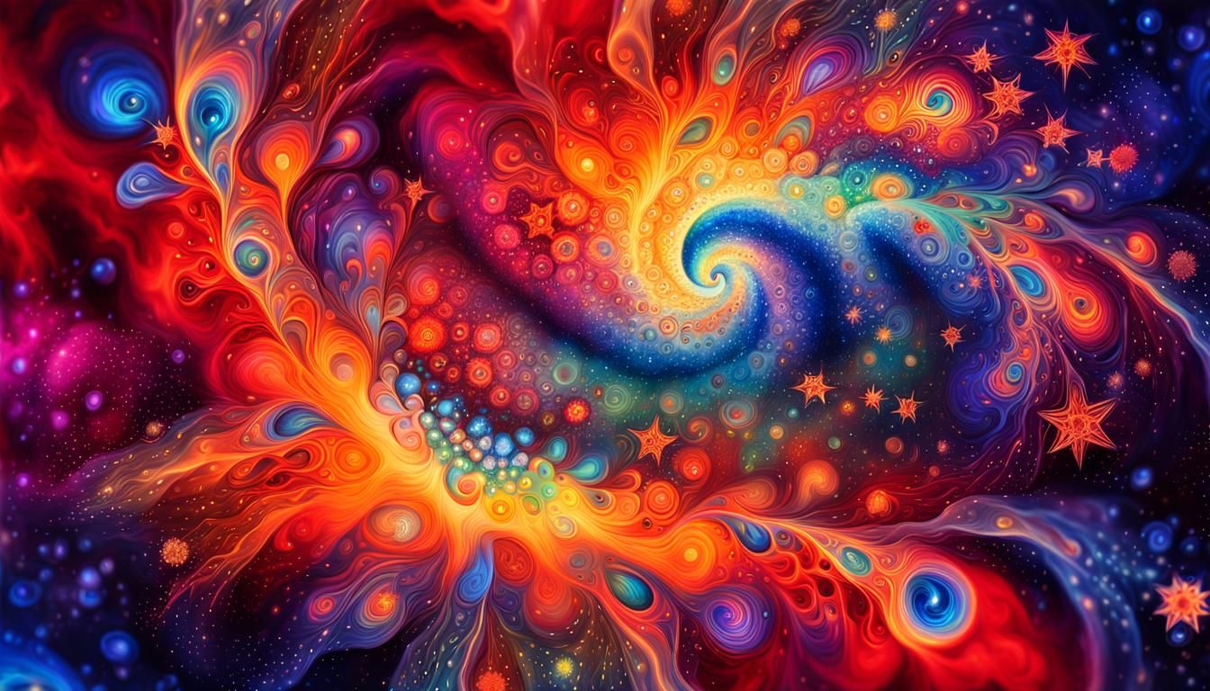 Cosmic Splendor: Swirling Stars and Ethereal Light