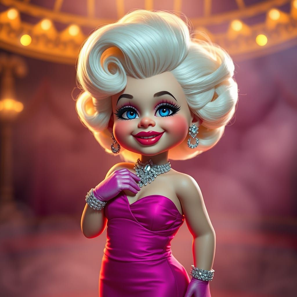 Glamorous Troll Figure in Ethereal Fantasy Style