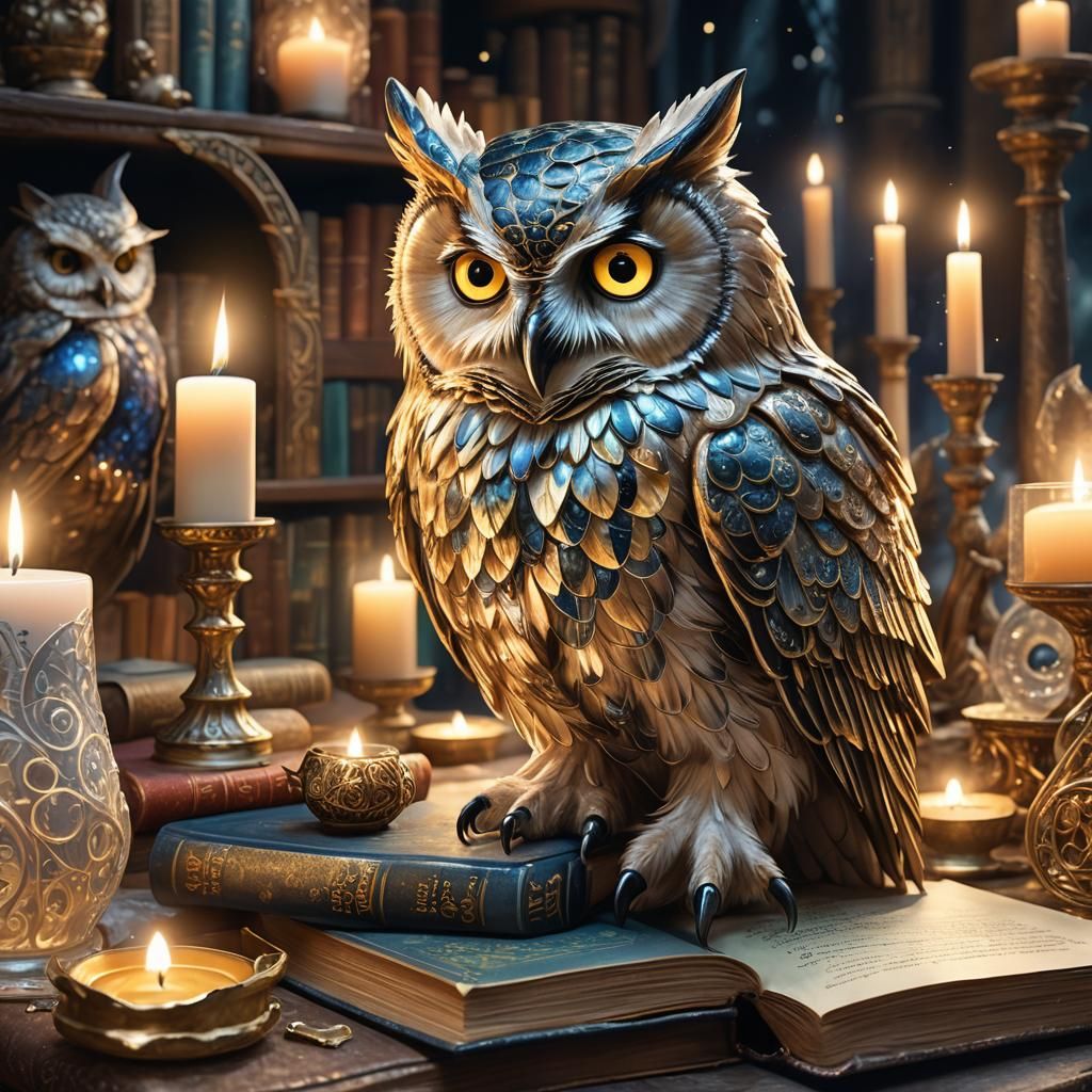 Ethereal Enameled Glass Creatures in Ancient Tomes