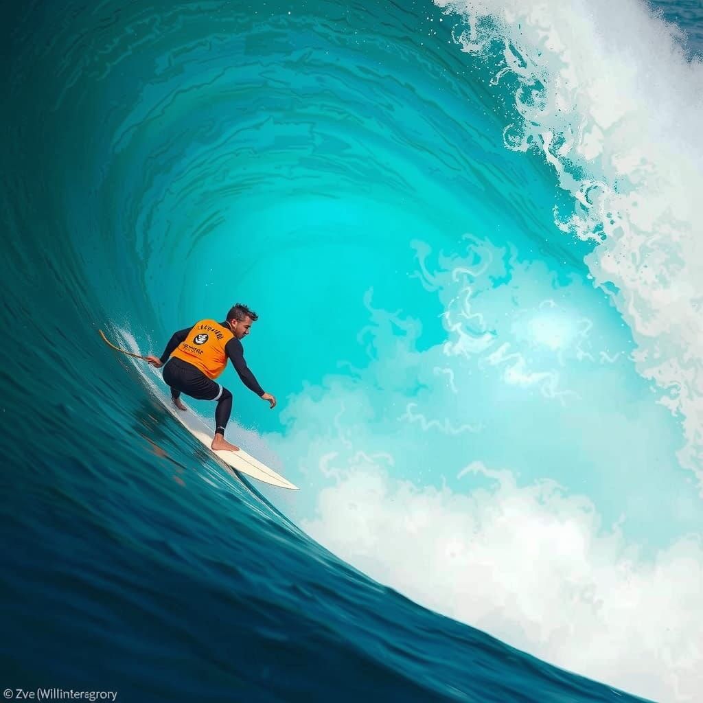 Extreme Surfer Rides Massive Wave in Hawaii