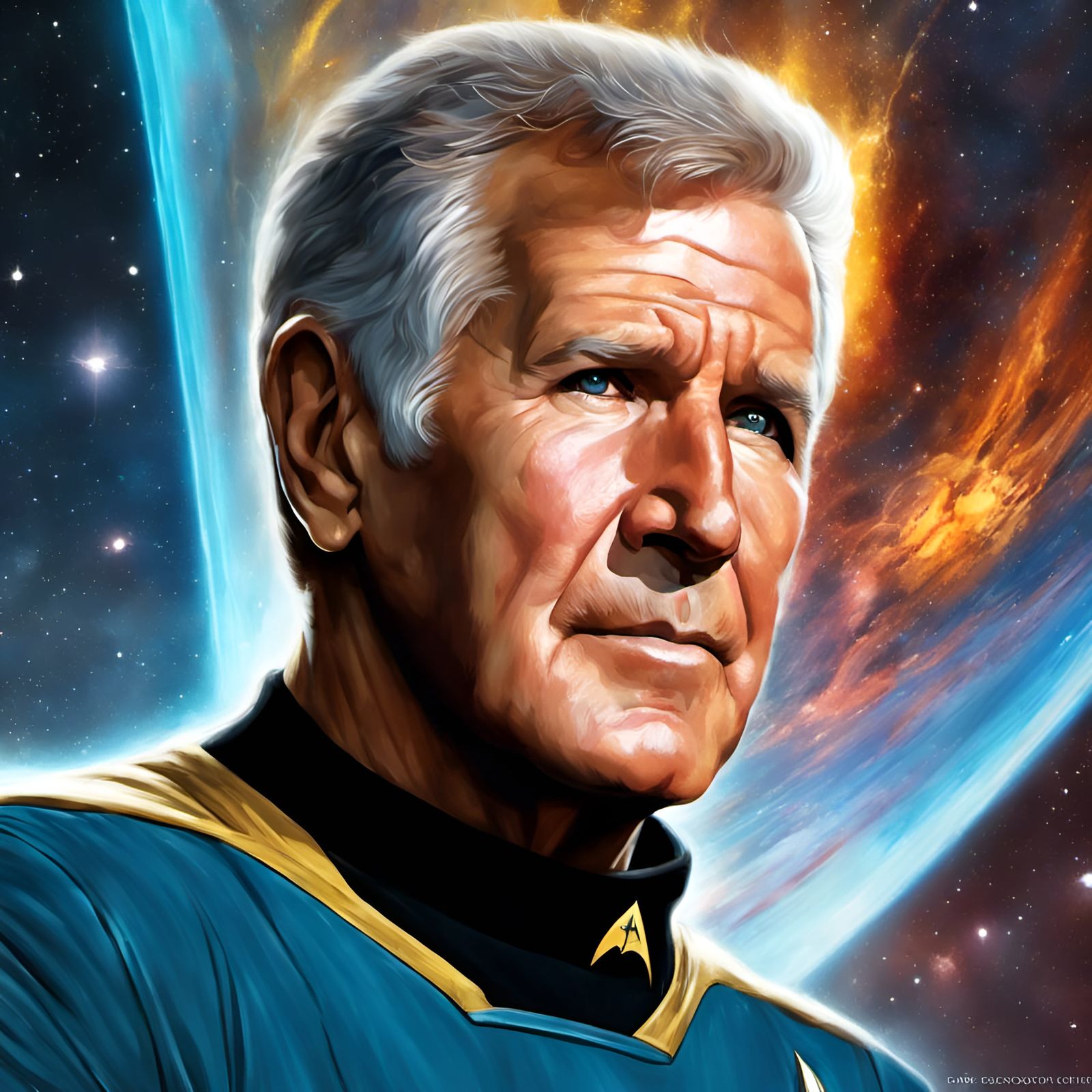 Captain Kirk Trebek Portrait in Space