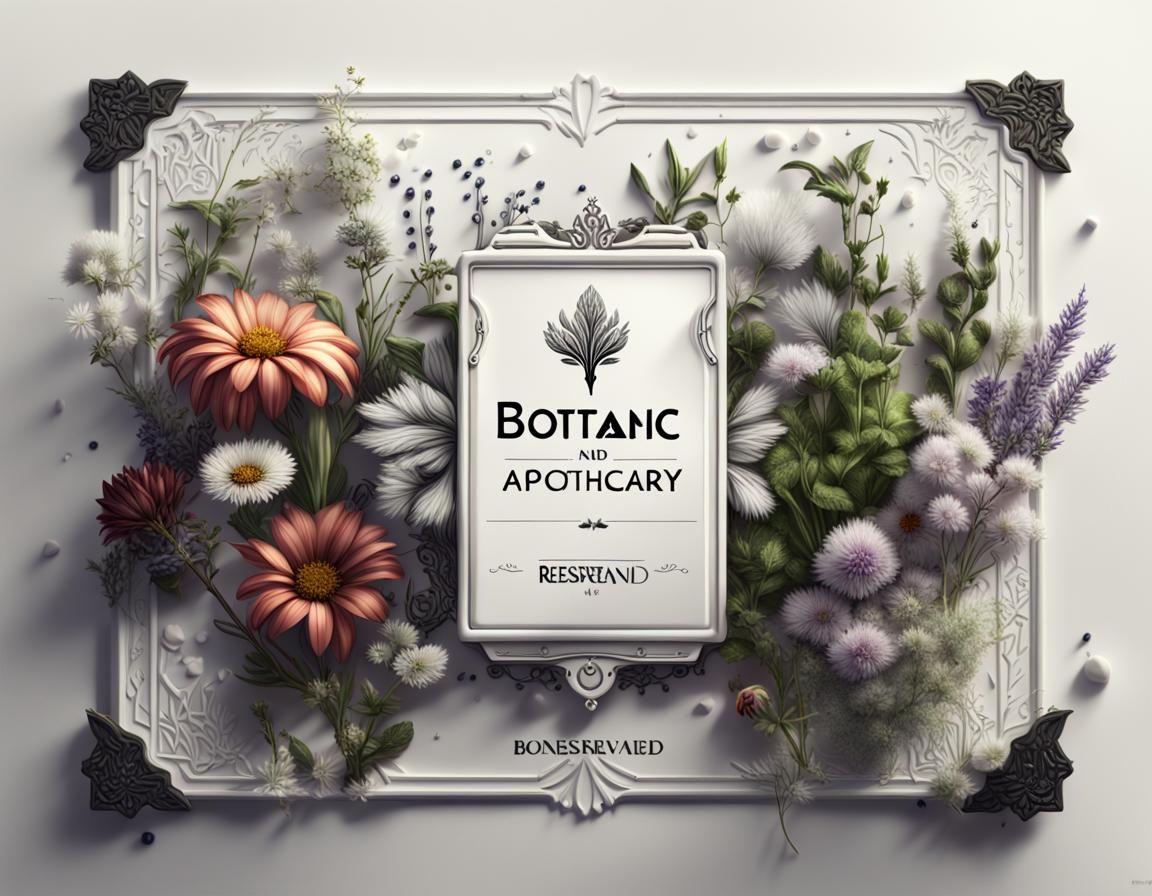 Botanic Apothecary Logo in Detailed Fantasy Art