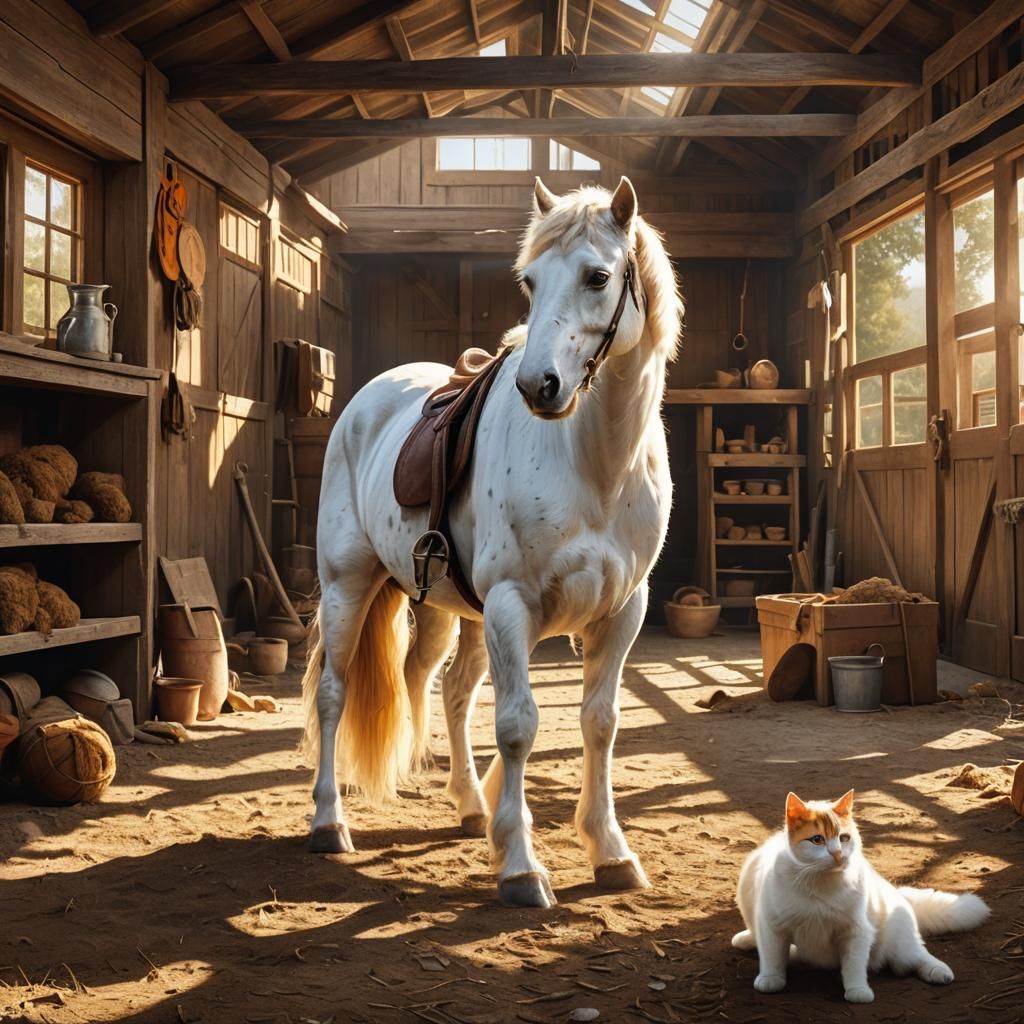 Western American Stables in Warm Golden Light