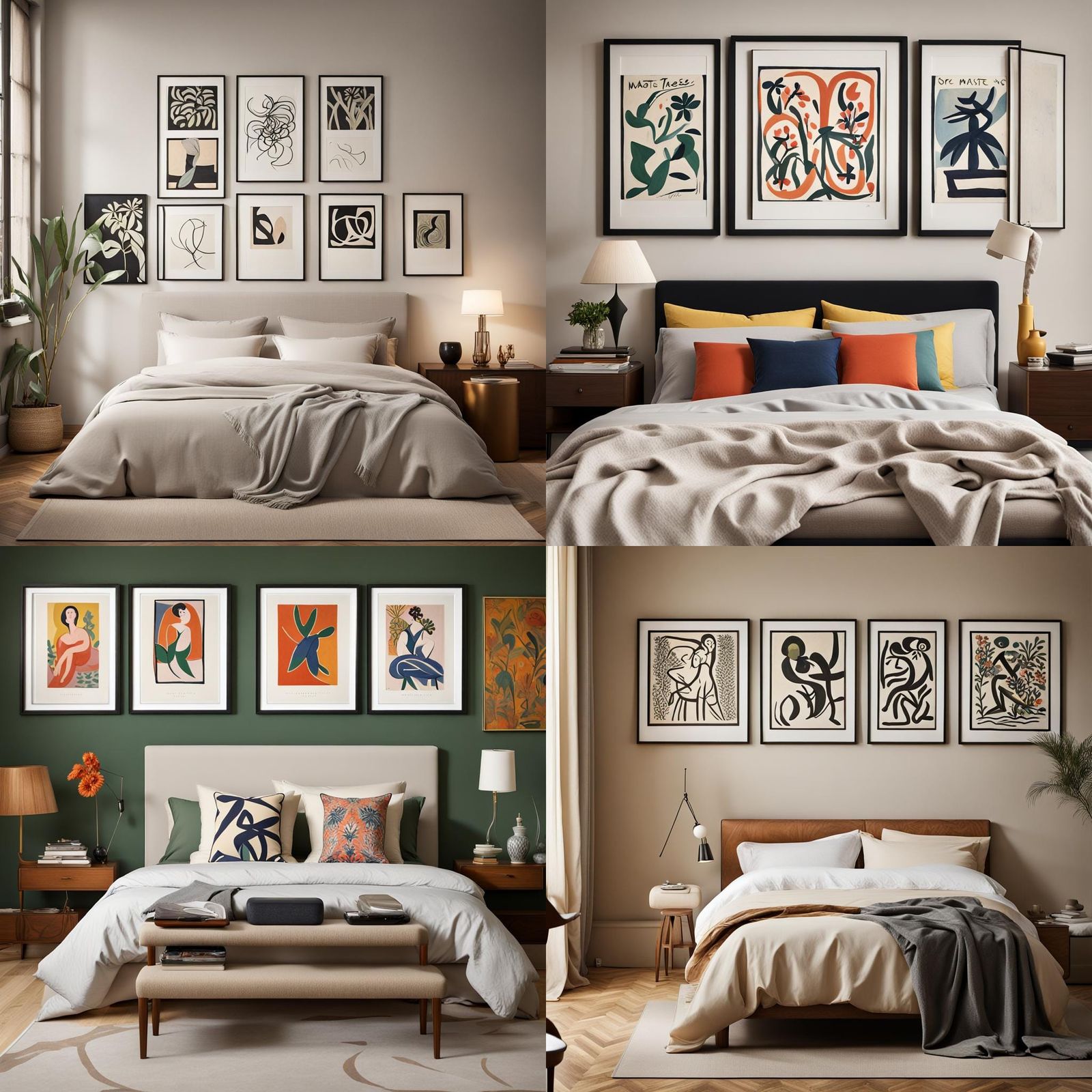 Maximalist Masterpiece: Dreamy Posters on a Cozy Bed Wall