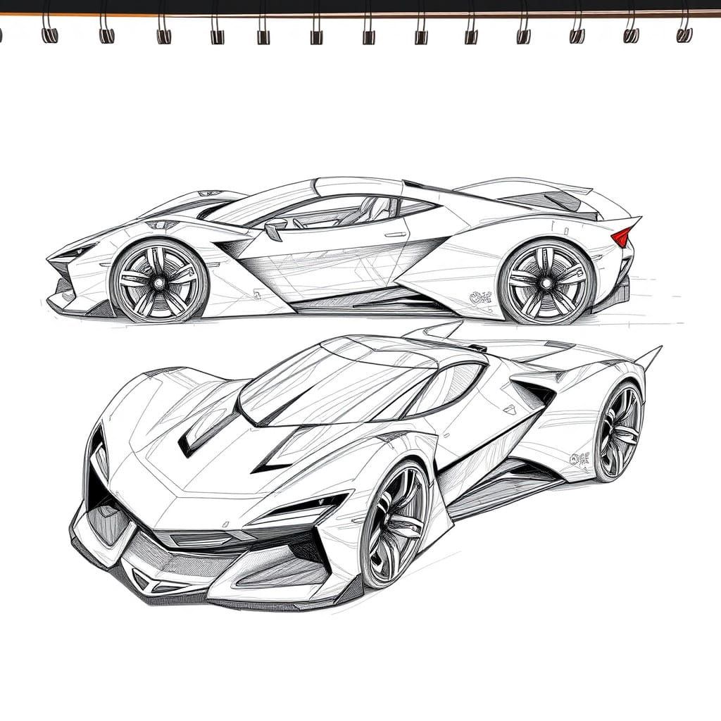 Bio-Inspired Vigilante Sports Car Concept in Artistic Callig...