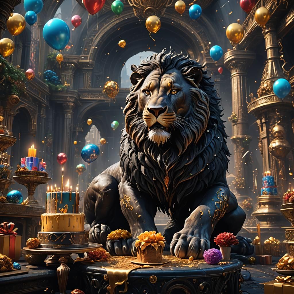 Surreal Black Leo Man Celebrates Birthday Amidst Fantastical...