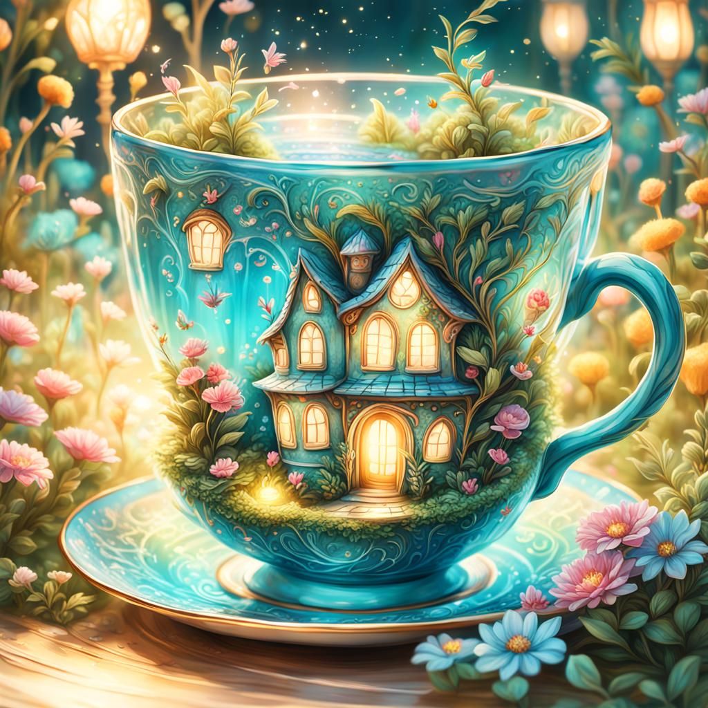 Whimsical Fantasy Tea Cup