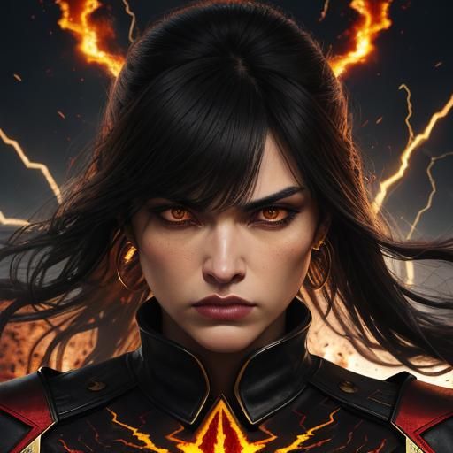 Fiery Goddess Unleashes Electric Fury