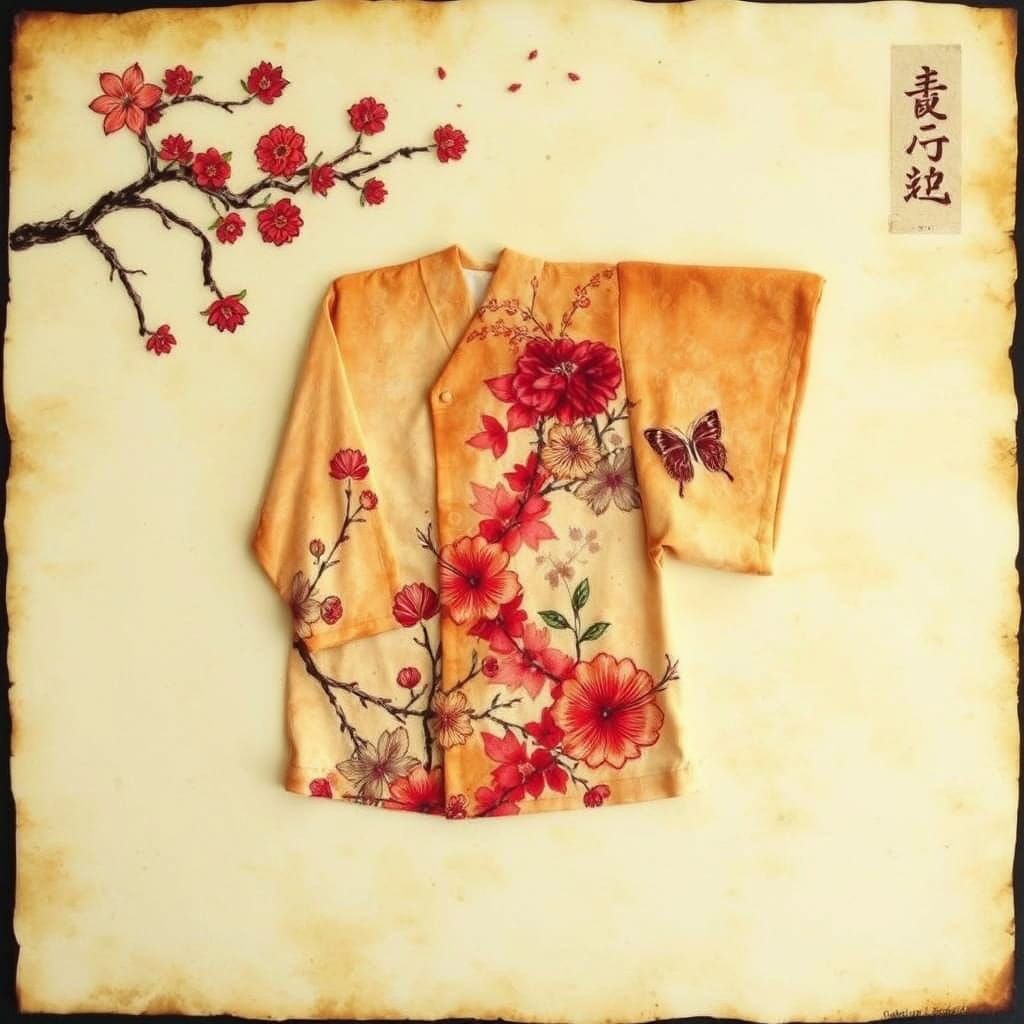 Tea Stained Clothes in Japanese Artistic Style