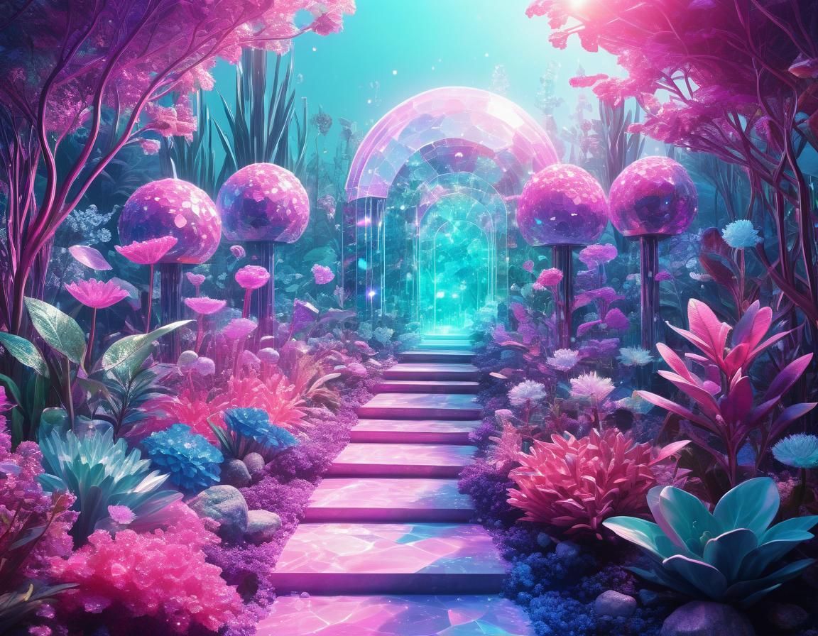 Crystal Eden with Gemstone Florals