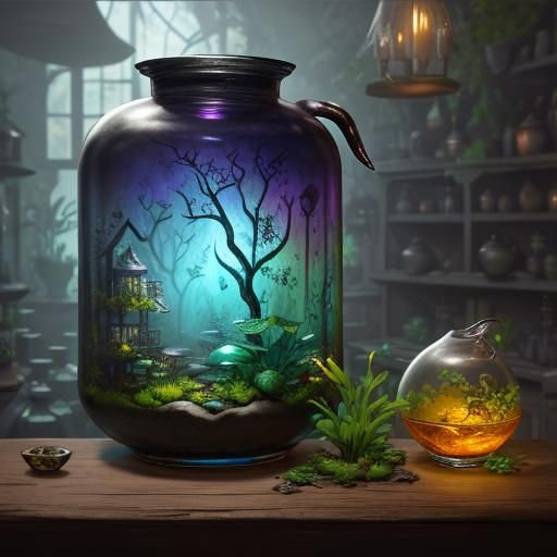 Fantastical Apothecary Garden within a Crystal Clear Bowl