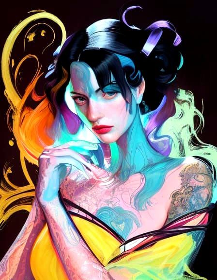 Elegant Woman in 3/4 View, Sensual and Glamorous