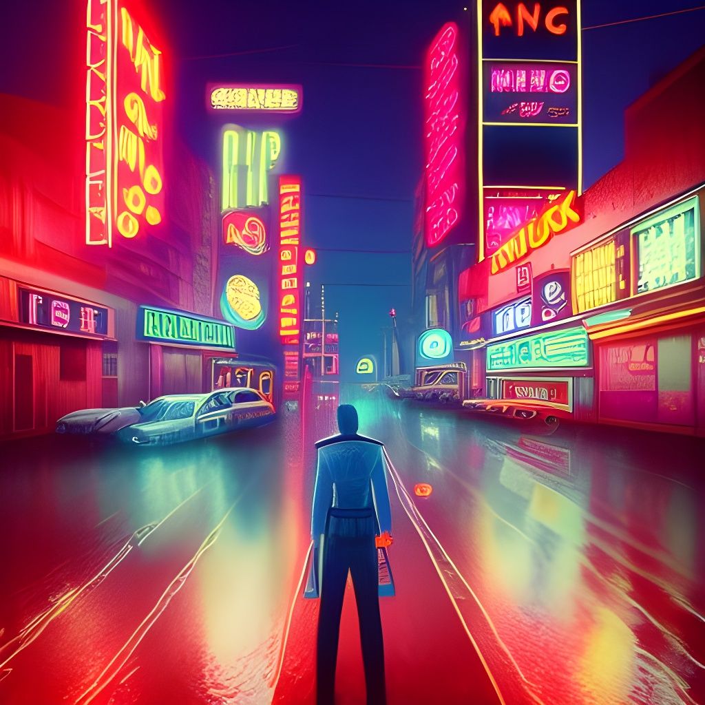 Rainy Cyberpunk Streets at Night
