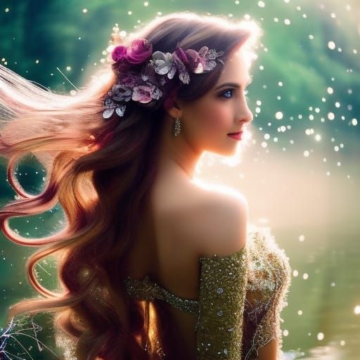 Whimsical Fairy Portrait in Iridescent Beauty