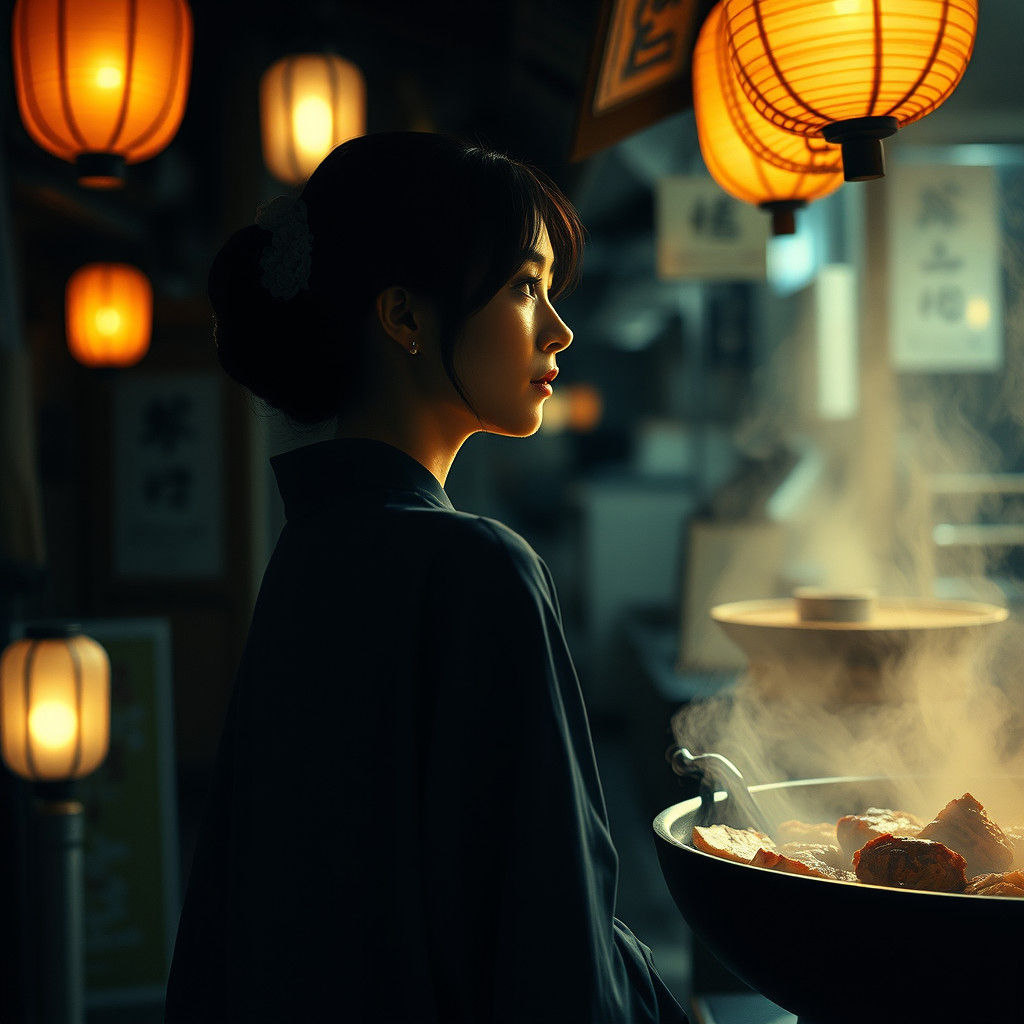 Serenity in Tokyo's Lantern-Lit Evening