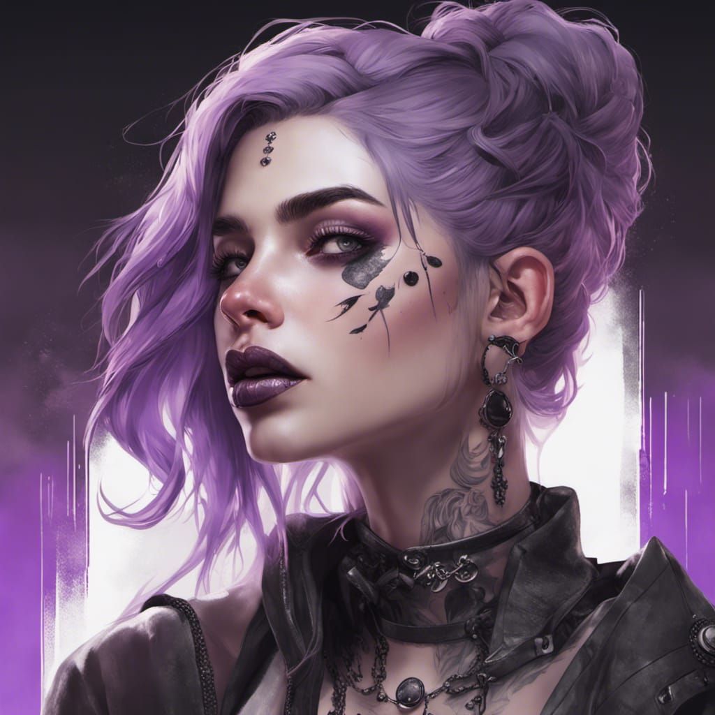 Purple goth chick