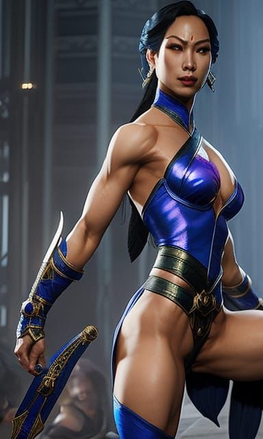 Cyberpunk-Style Princess Kitana Portrait