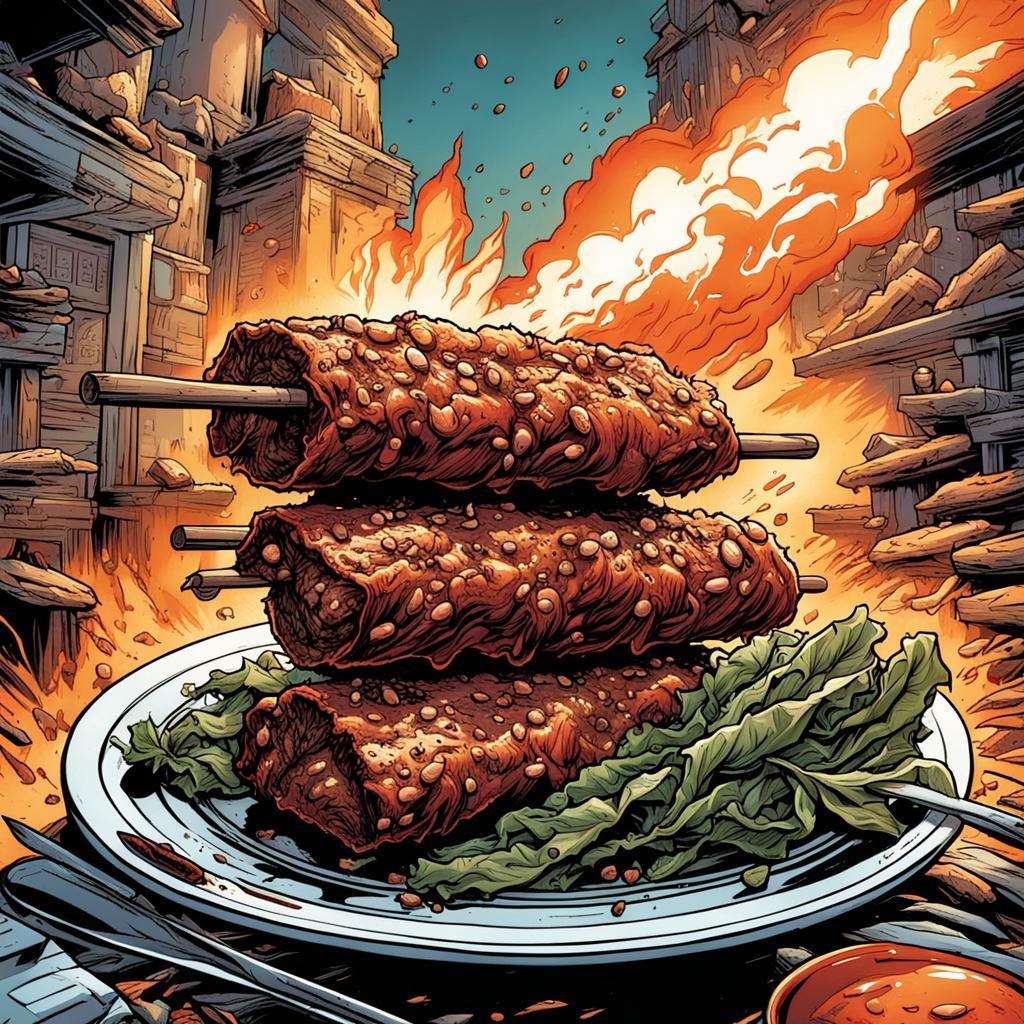 Grotesque Self-Inflicted Injury in Comic Book Style