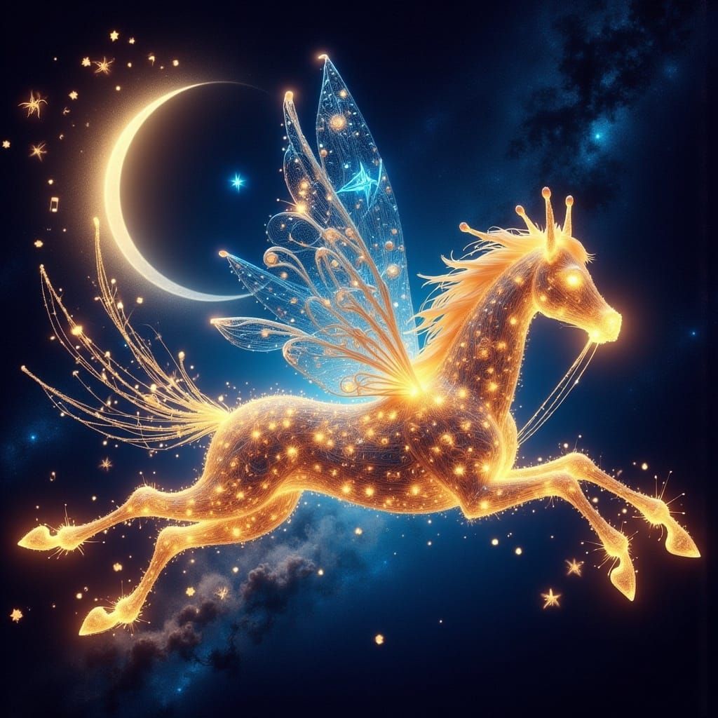 Ethereal Fairy Illuminated by Starlight in Vibrant Splash Ar...