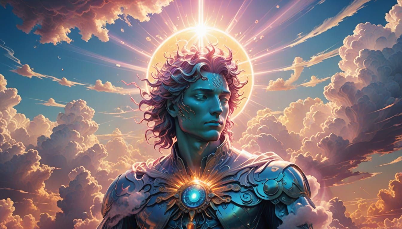 Vaporwave Biomorphism with Heavenly Sunshine