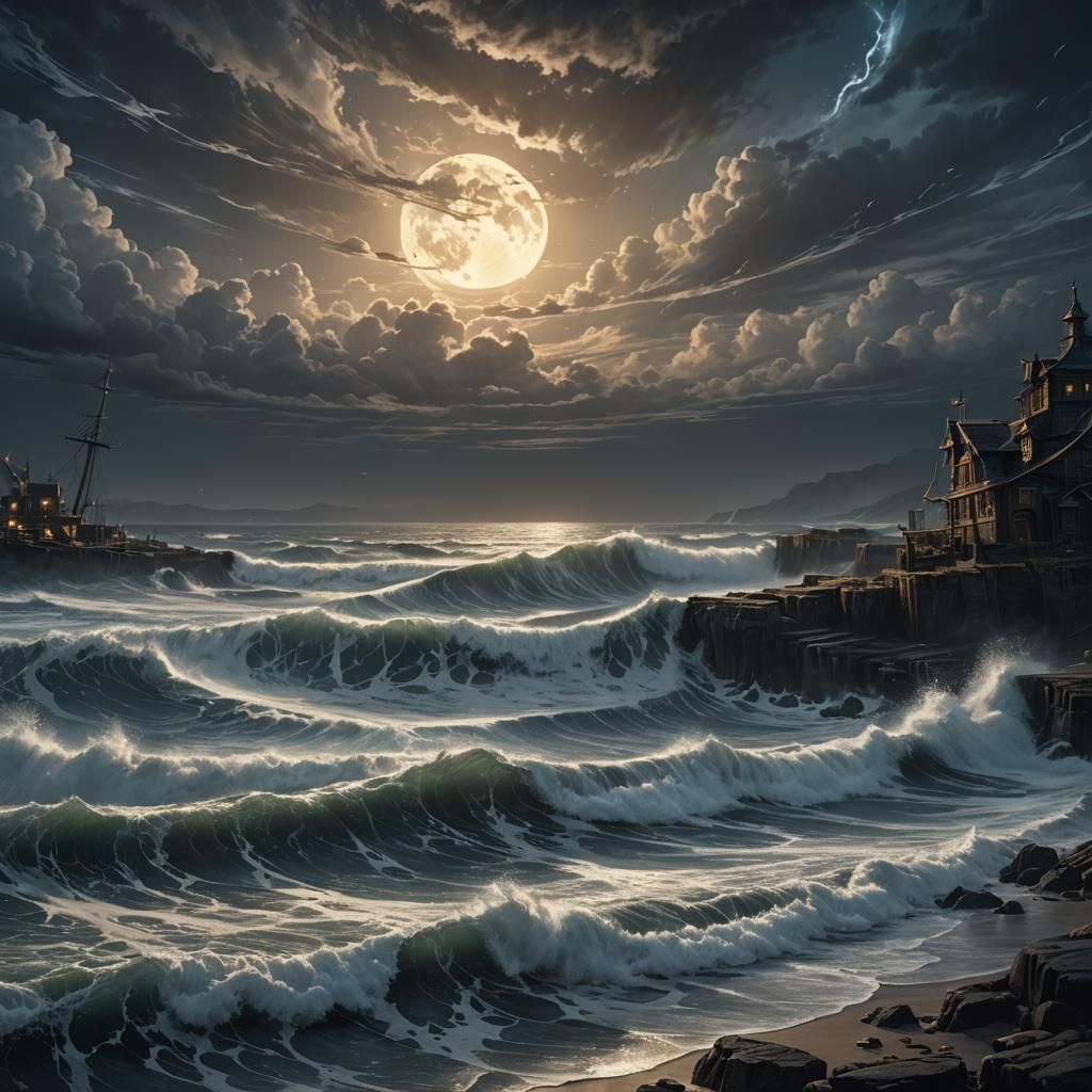 Ephemeral Night in Dark Fantasy Landscape