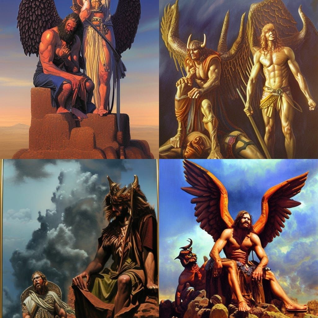 Divine Rivalry Oil Painting