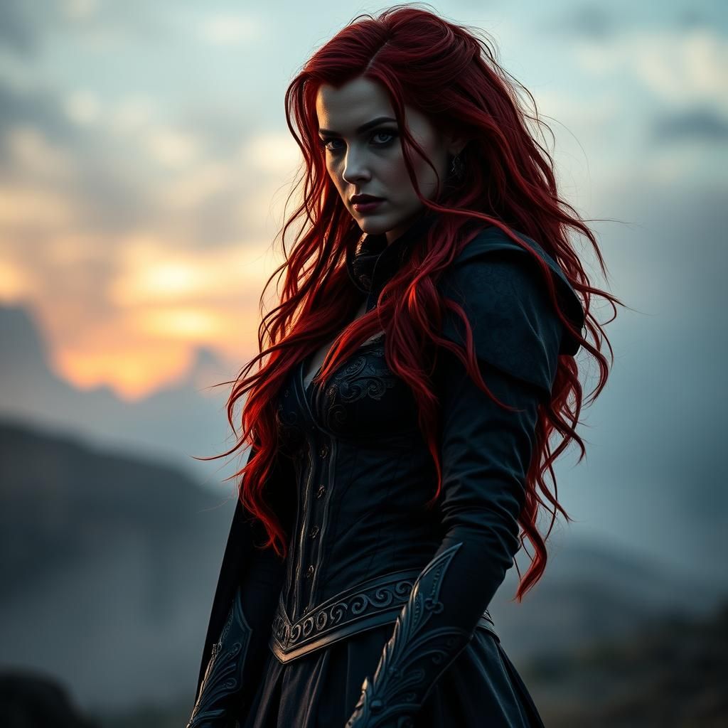 Enchanted Twilight: A Realistic Portrait of Scarlet Witch