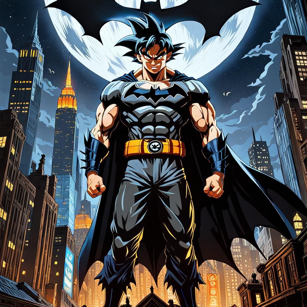 Cyberpunk Bat Goku: Dark Skies Over Gotham