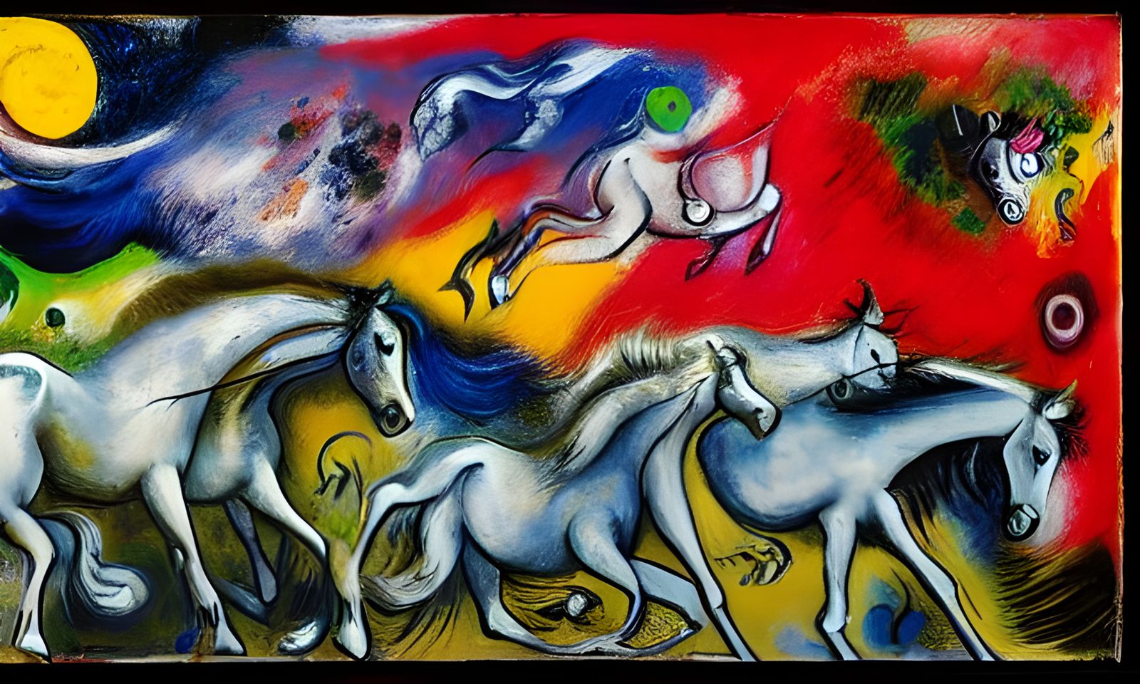 Timeless Stampede: Clockwork Horses in Impasto