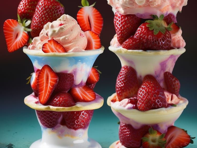 Fantasy Sundae Icecream Spiral Cup in Vibrant Enamel Kaleido...