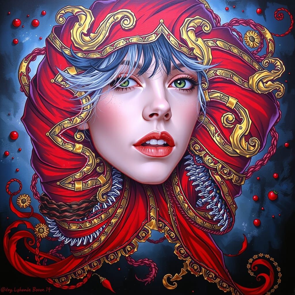 Abstract Swirling Reds in Dynamic Motion