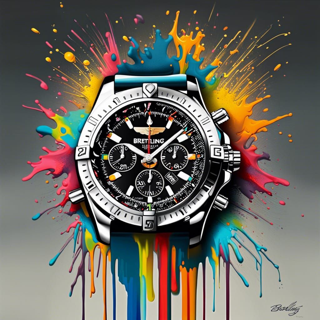 Vibrant Breitling Watch Graffiti Art