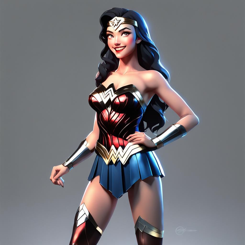 Wonder Woman in 3D Anime Style