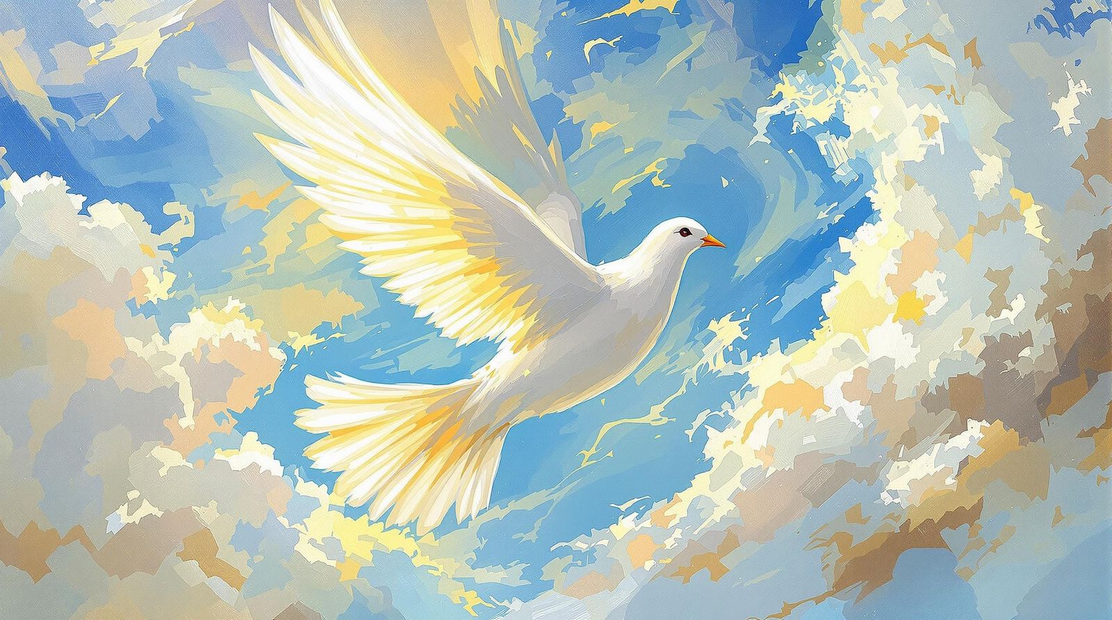 Angel of Light Ascends in the Sky