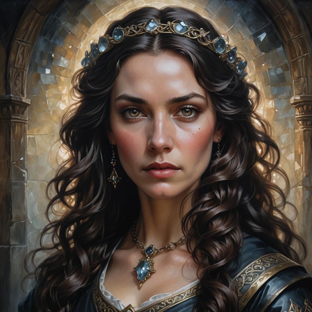 Ethereal Medieval Fantasy Portrait in Oil
