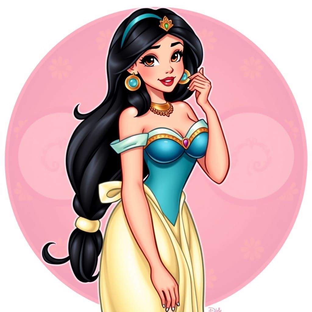 Exotic Jasmine Princess in Vintage Pin Up Style