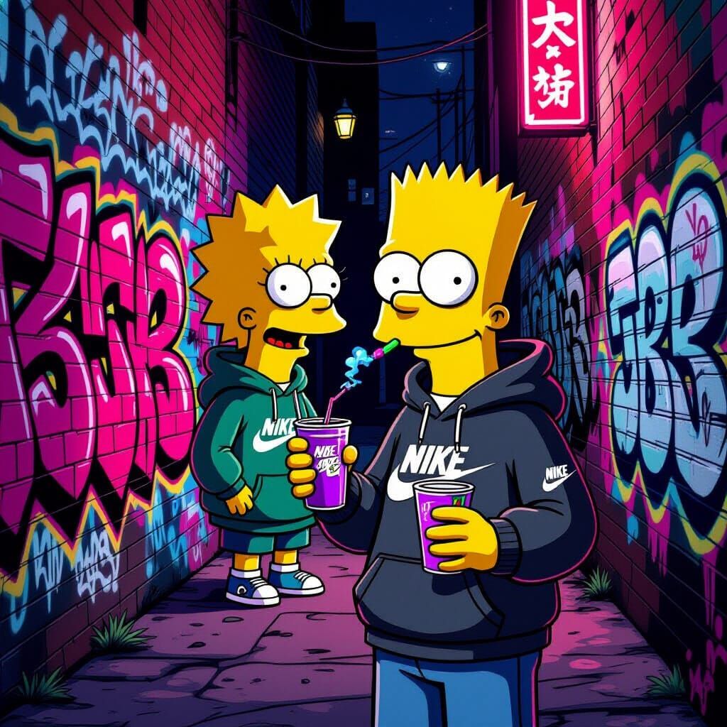 Bart Simpson in Nike Hoodie With Purple Drink